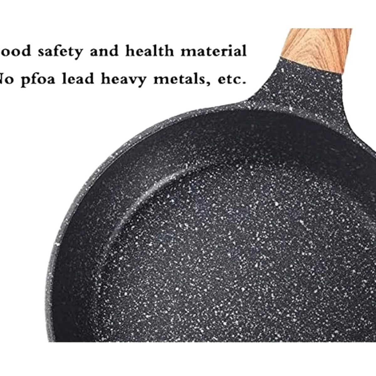 GENERICO - Sartén Antiadherente De Mármol De 26cm Mango Estilo Madera