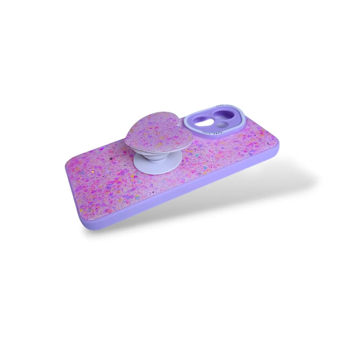 GENERICO - CARCASA PARA HONOR 400 GLITTER BRILLO LILA CON POP SOCKET