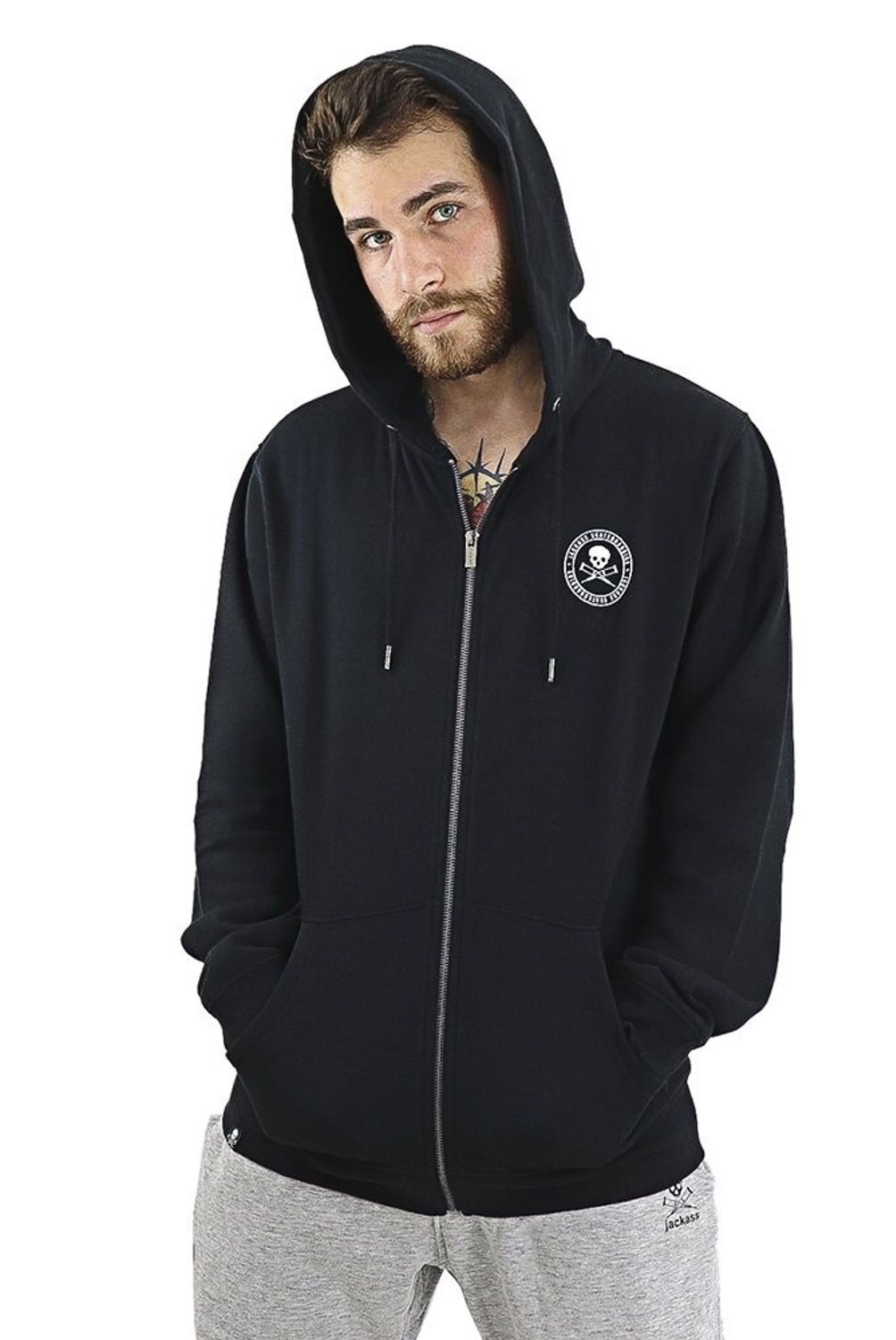 JACKASS - Poleron Hombre Full Zipper Jackass Rt 2.1 Fzb Negr