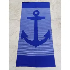 GENERICO - TOALLA DE PLAYA Y PISCINA DE MICROFIBRA SECADO RÁPIDO Y DISEÑOS ANCLA 75cm X 150cm