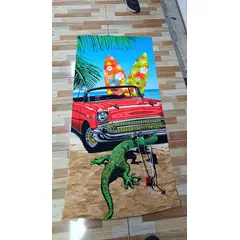 GENERICO - TOALLA DE PLAYA Y PISCINA DE MICROFIBRA SECADO RÁPIDO Y DISEÑOS AUTO 75cm X 150cm