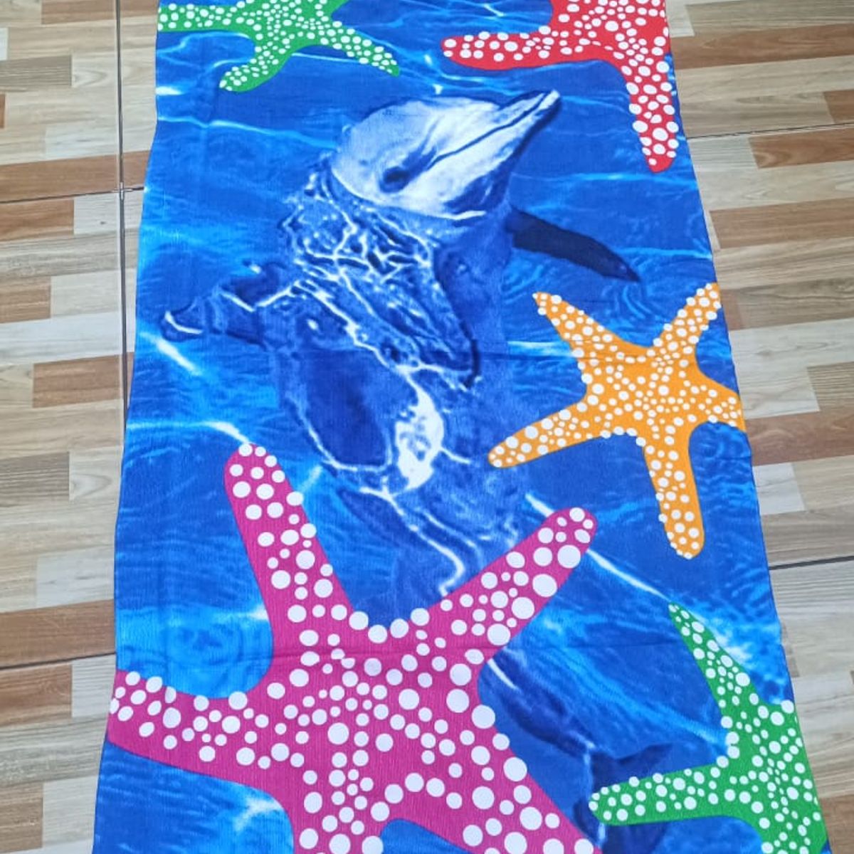 GENERICO - TOALLA DE PLAYA Y PISCINA DE MICROFIBRA SECADO RÁPIDO Y DISEÑOS ESTRELLA DE MAR 75cm X 150cm