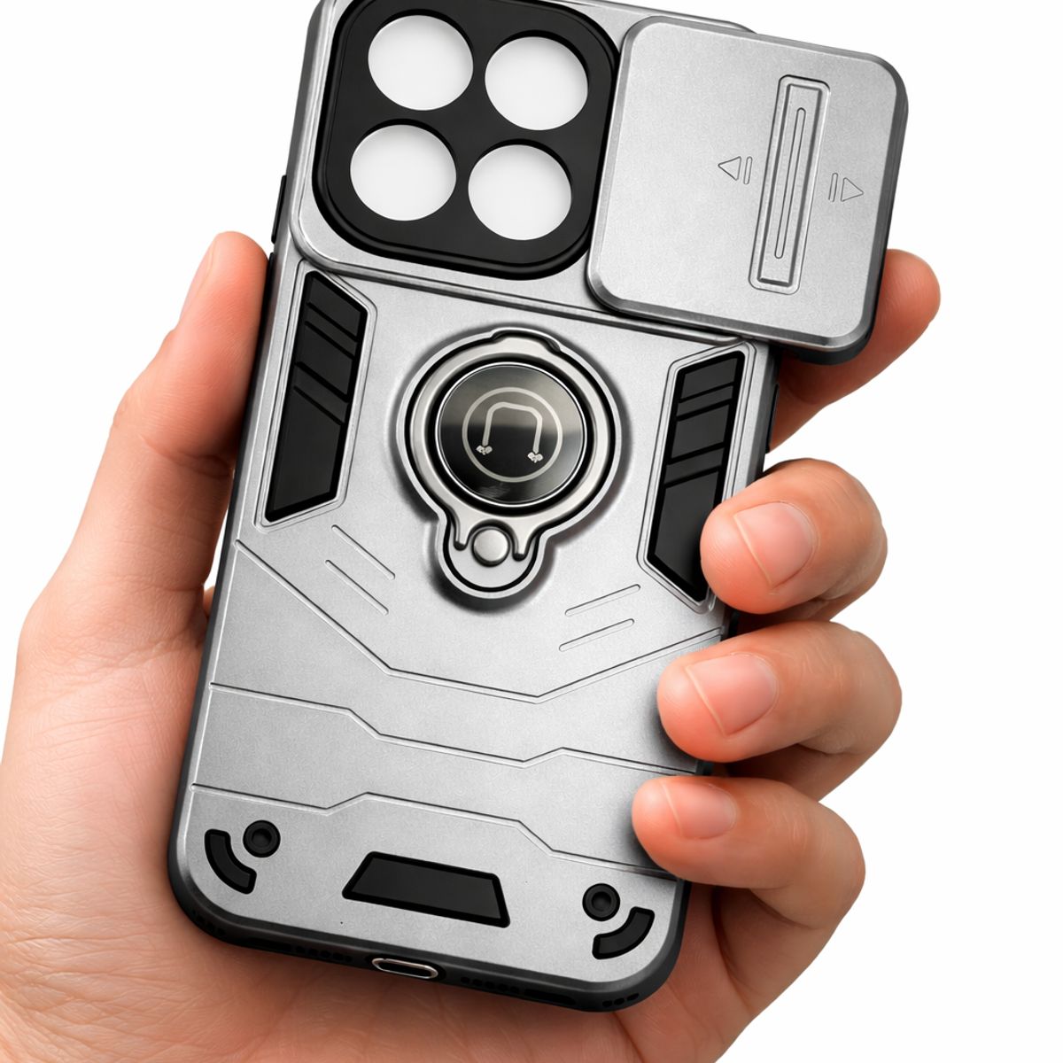 GENERICO - CARCASA PARA MOTOROLA EDGE 60 FUSION ANILLO CUBRE CAMARA COLOR GRIS