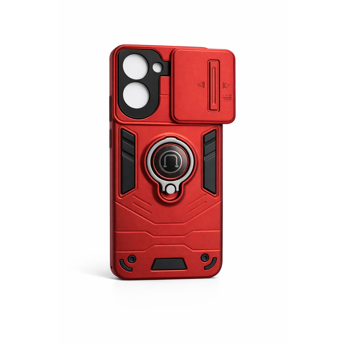 GENERICO - CARCASA PARA MOTOROLA EDGE 50 FUSION ANILLO CUBRE CAMARA COLOR ROJO
