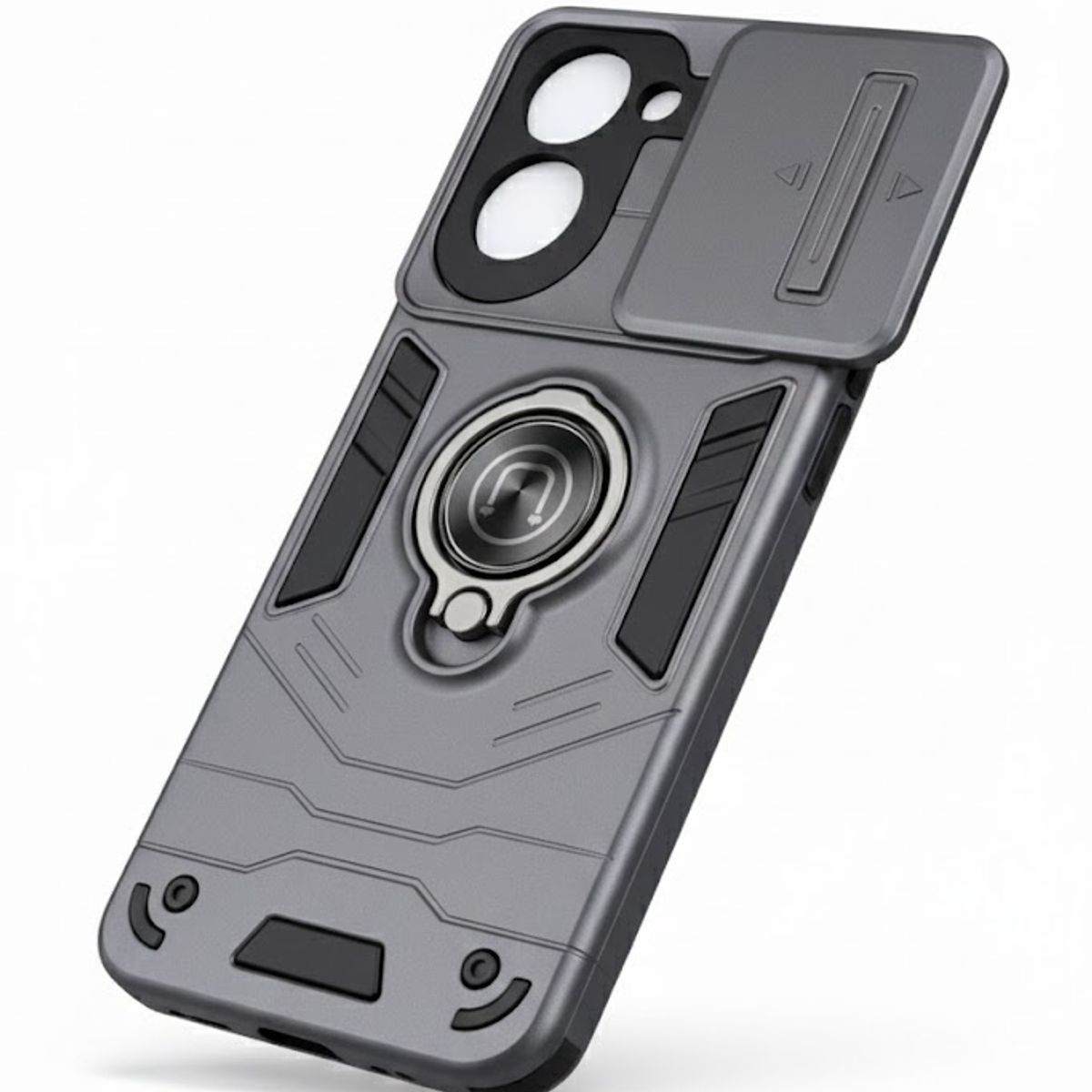 GENERICO - CARCASA PARA MOTOROLA EDGE 50 FUSION ANILLO CUBRE CAMARA COLOR GRIS