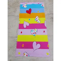 GENERICO - TOALLA DE PLAYA Y PISCINA DE MICROFIBRA SECADO RÁPIDO Y CON DISEÑO CORAZONES 75X150CM