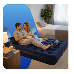 BESTWAY - Colchon Inflable 2 Plazas + 2 Almohadas + Inflador
