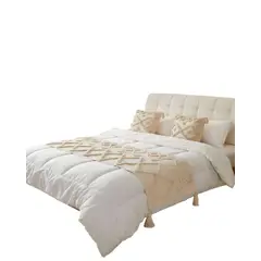 GENERICO - SET DE PIECERA BORDADA CON DOS FUNDAS MODELO BOHO BEIGE 04
