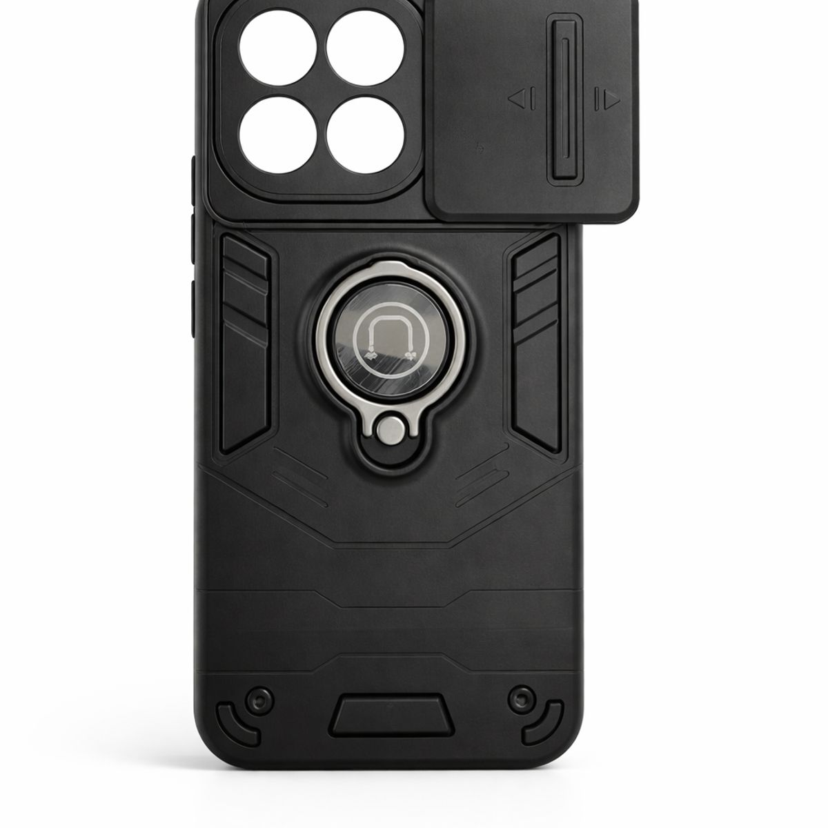 GENERICO - CARCASA PARA XIAOMI REDMI 15T ANILLO CUBRE CAMARA COLOR NEGRO