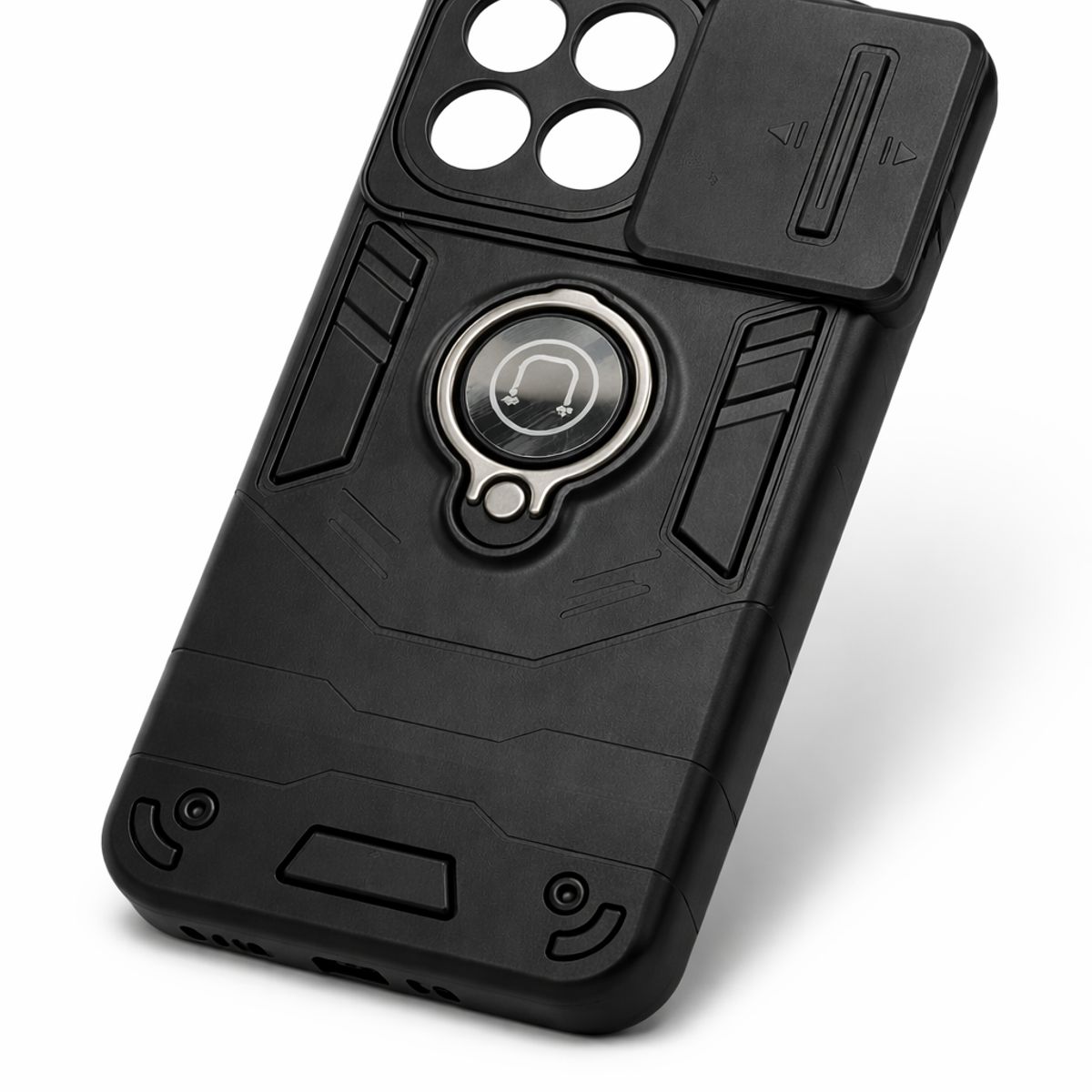 GENERICO - CARCASA PARA XIAOMI REDMI 15T ANILLO CUBRE CAMARA COLOR NEGRO