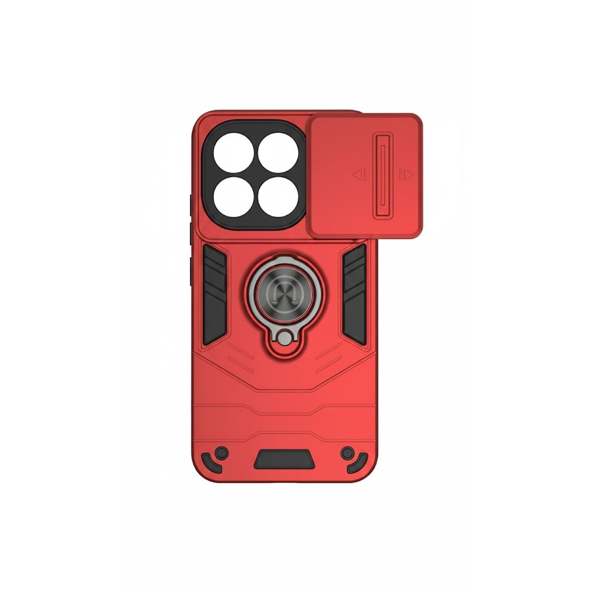 GENERICO - CARCASA PARA XIAOMI REDMI 15T ANILLO CUBRE CAMARA COLOR ROJO