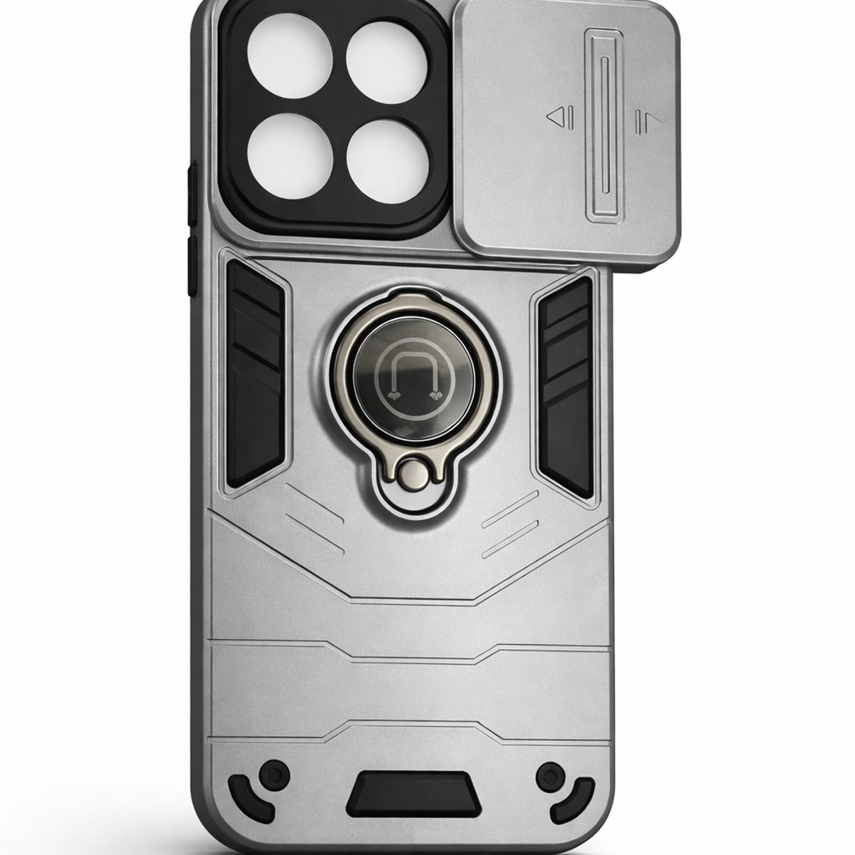 GENERICO - CARCASA PARA XIAOMI REDMI 15T ANILLO CUBRE CAMARA COLOR GRIS