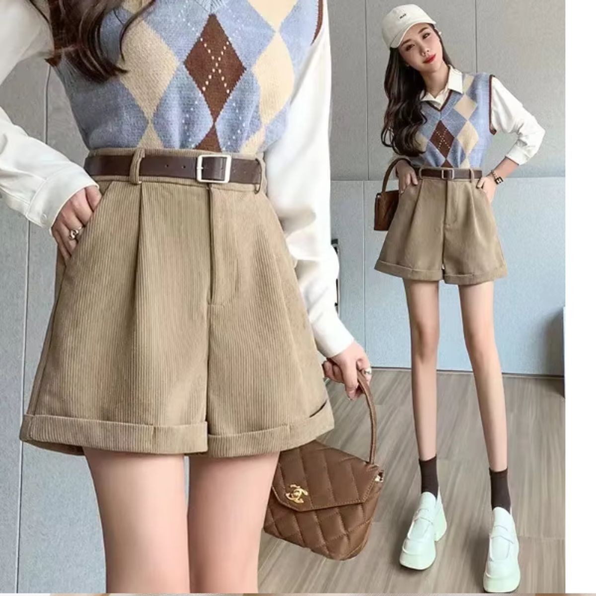 VELVET - Short Tiro Alto Aria Chocolate