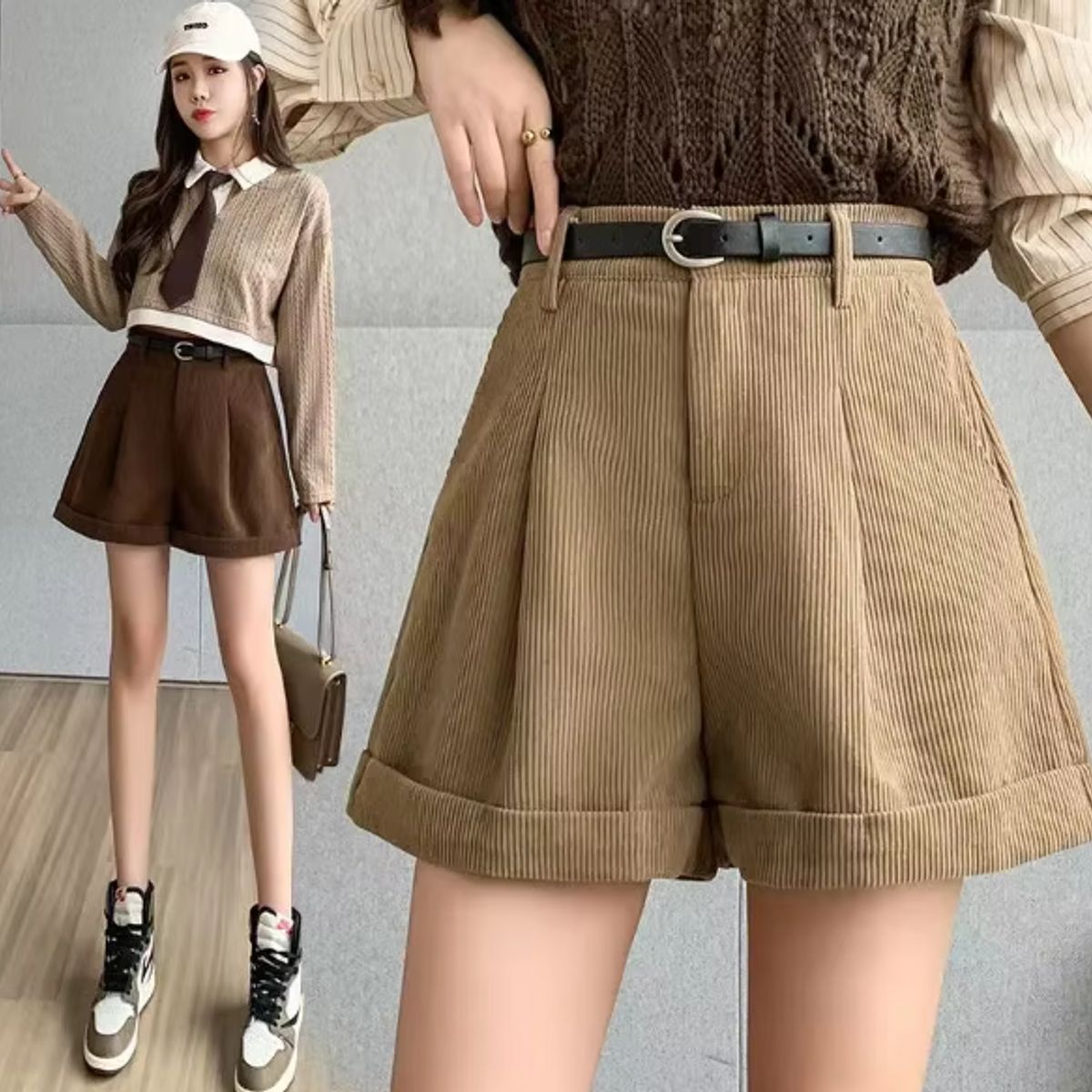 VELVET - Short Tiro Alto Aria Chocolate