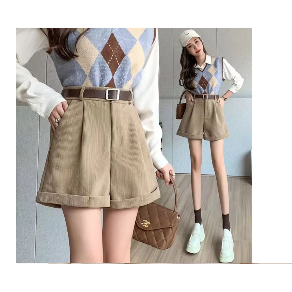 VELVET - Short Tiro Alto Aria Chocolate