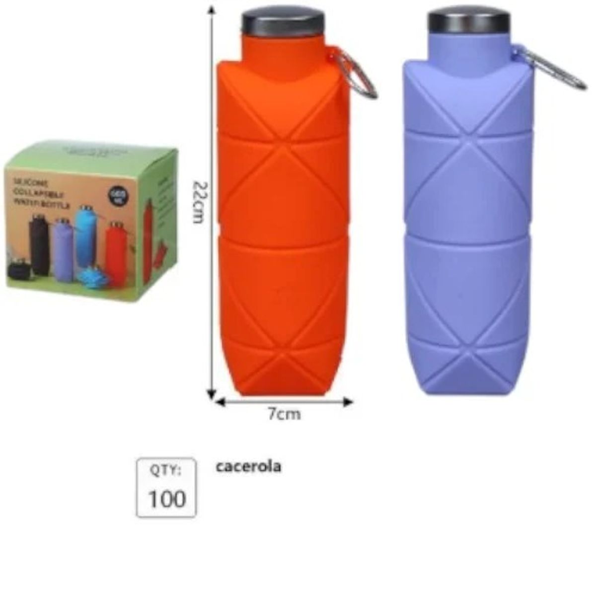 GENERICO - Botella De Agua Colapsable De Silicona De 600 ml Color Surtido