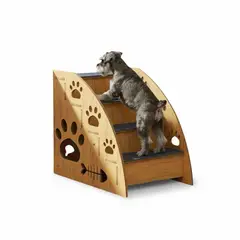 GENERICO - Escalera De Madera Para Mascotas Perro Gatos 4 Niveles Madera L