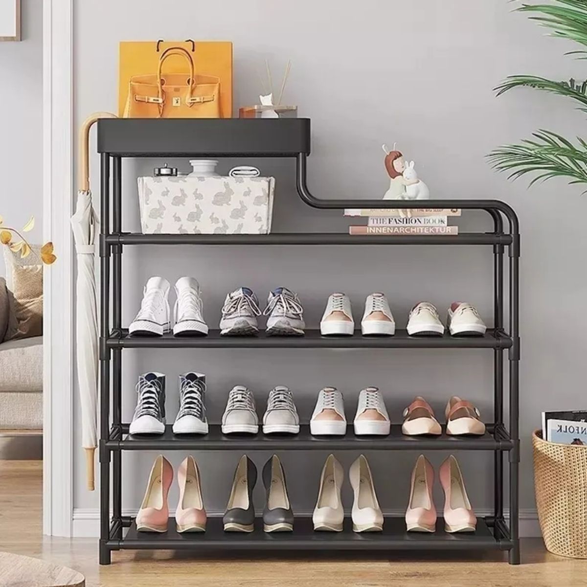 GENERICO - Organizadores Zapatos Mueble Ropa Zapatero Armable 5 Niveles Negro