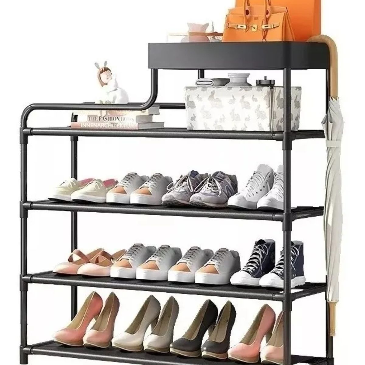 GENERICO - Organizadores Zapatos Mueble Ropa Zapatero Armable 5 Niveles Negro
