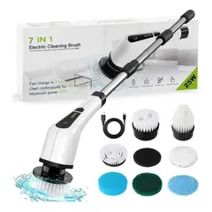 GENERICO - Cepillo Limpiador Eléctrico Retráctil Inalámbrico 7 En 1 Blanco