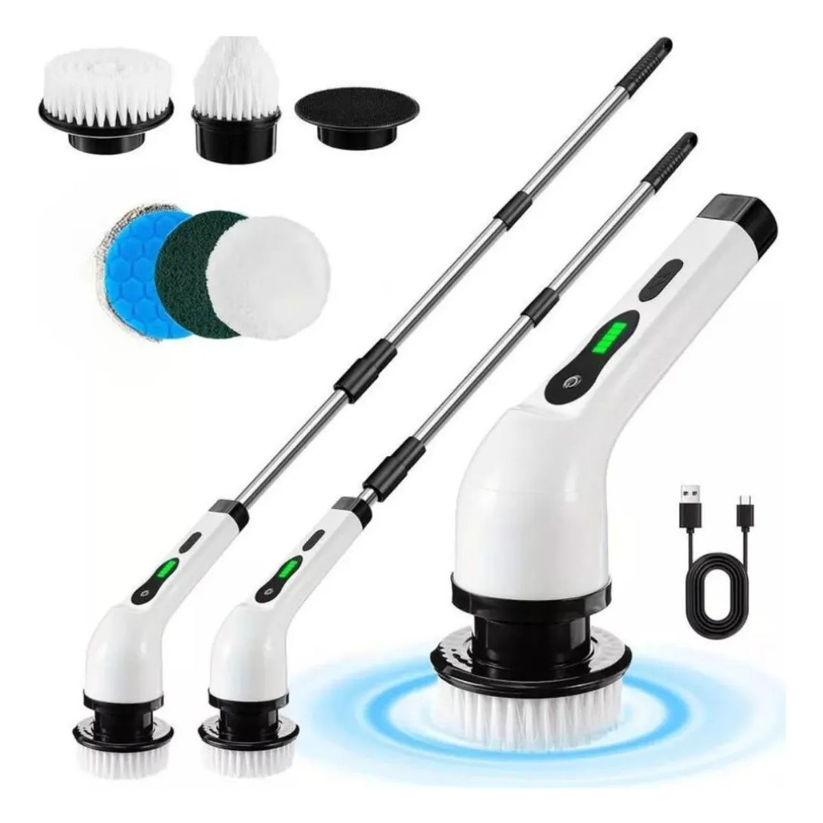 GENERICO - Cepillo Limpiador Eléctrico Retráctil Inalámbrico 7 En 1 Blanco