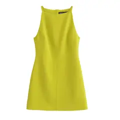 VELVET - Vestido Cuello Halter Almaia Verde