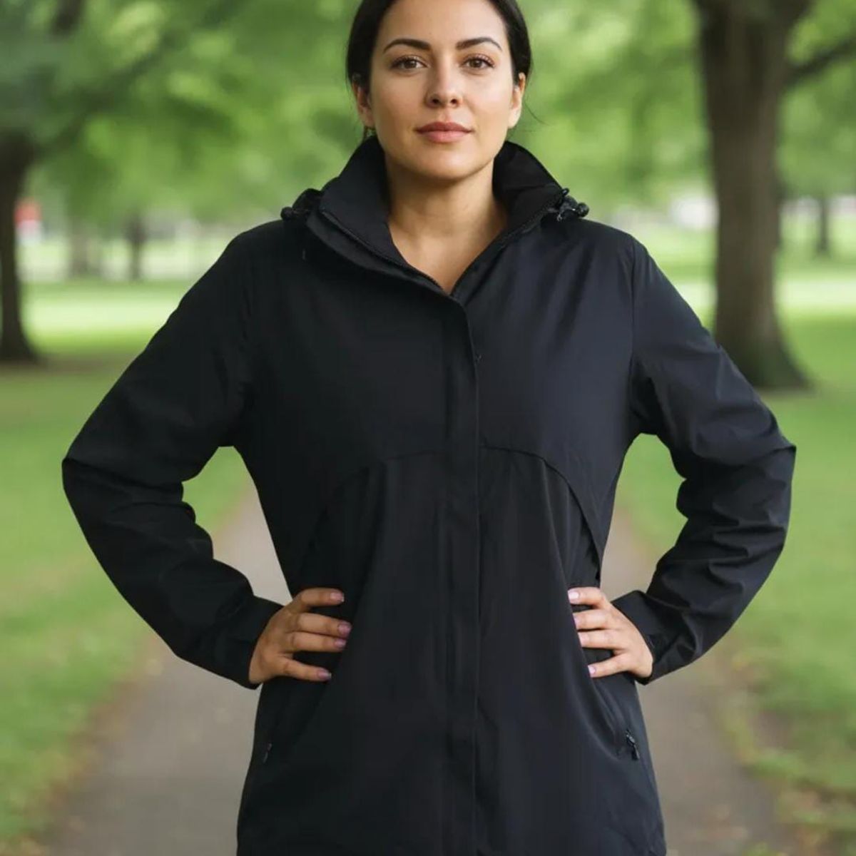 BLUE MOUNTAIN - chaqueta ligera para mujer con capucha desmontable  termica impermeable