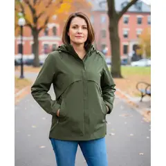 BLUE MOUNTAIN - Chaqueta ligera para mujer con capucha desmontable termica impermeable