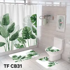 GENERICO - CORTINA DE BAÑO CON 3 ALFOMBRAS CON HERMOSOS DISEÑOS
