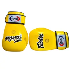 GENERICO - GUANTES DE BOXEO PROFESIONAL FAIRTEX AMARILLO - 16 OZ - CUERO GENUINO HECHO EN TAILANDIA