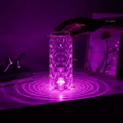UTILISIMO - Lámpara Cristal Táctil USB Transparente Para Mesa