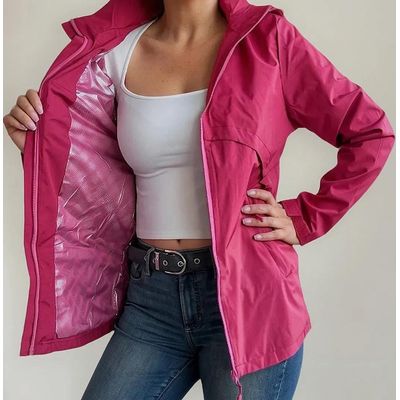 Imagen 2 del producto Chaqueta ligera para mujer con capucha desmontable termica impermeable