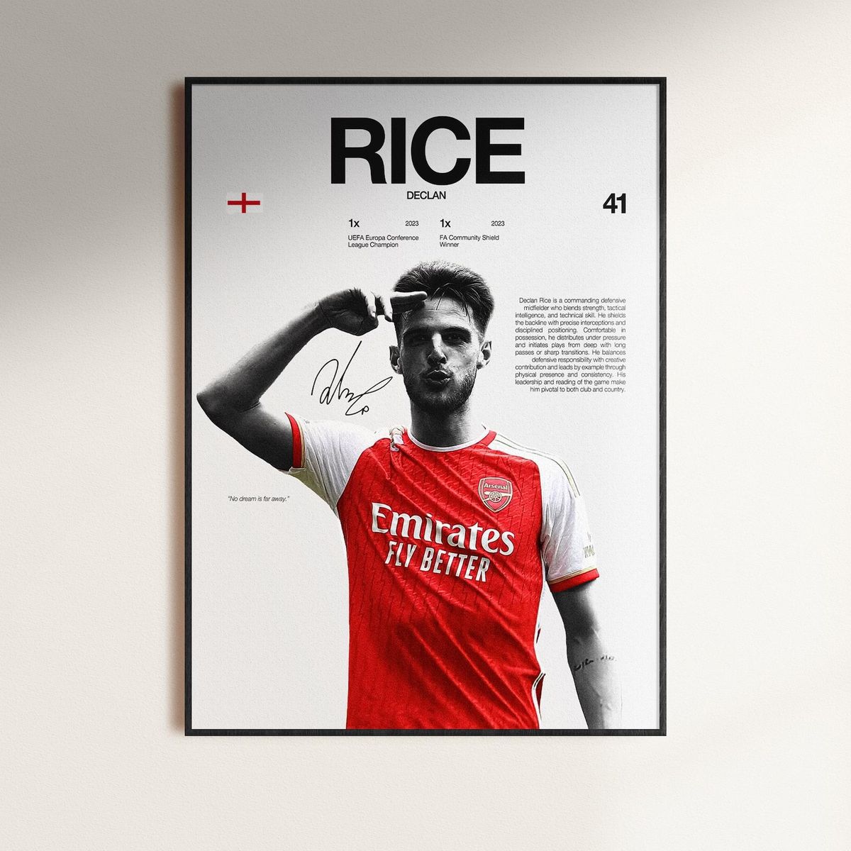 GENERICO - Cuadro Declan Rice Futbol + Marco