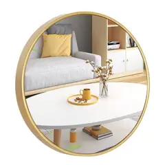 GENERICO - Espejo Dorado redondo metálico 80cm