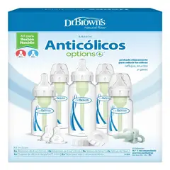 DR BROWNS - Set Mamaderas Dr Brown’s Anticólicos Estándar con Chupete Recien Nacido