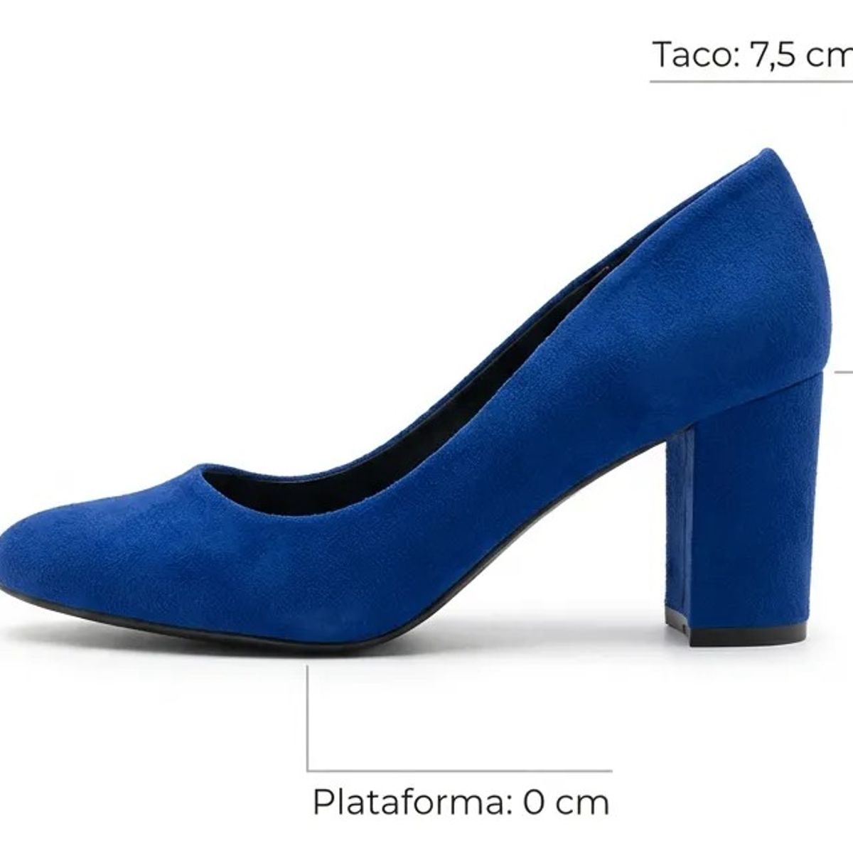 BOVINITA - Zapato Mujer Taco Grueso Gamuza Azul Eléctrico Fiesta 5 Cm
