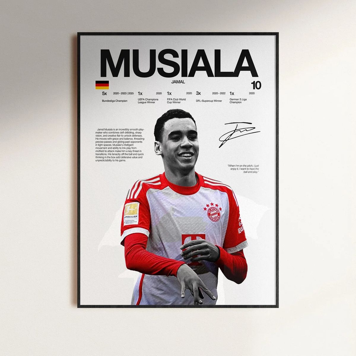 GENERICO - Cuadros Jamal Musiala Futbol + Marco