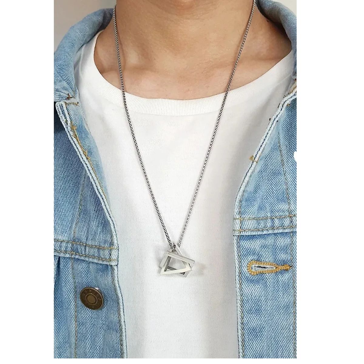 GENERICO - Collar Triangulo Cuadrado Hombre Mujer Moderno Style