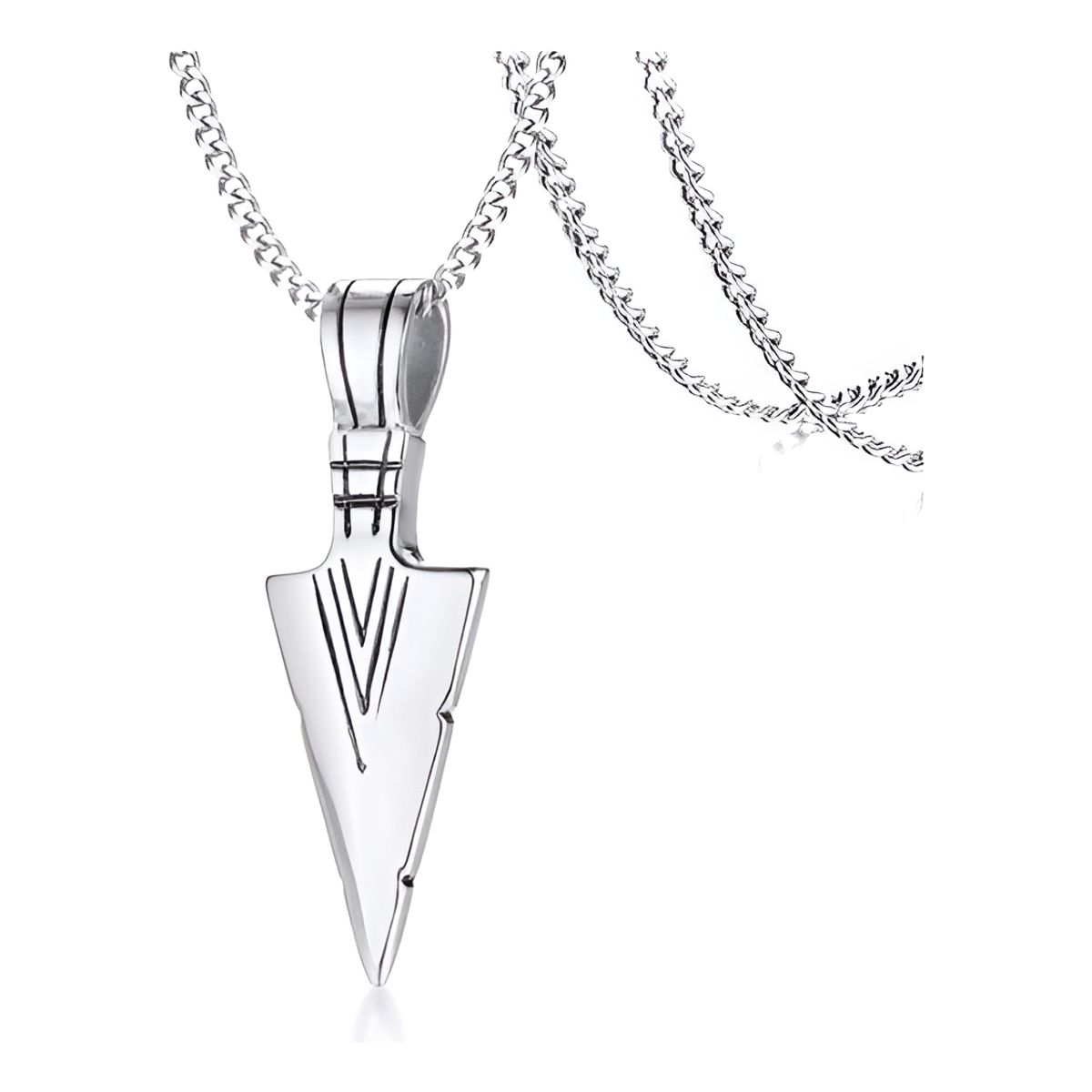 GENERICO - Collar Flecha Vikinga Silver Nordica Hombre Mujer Moda