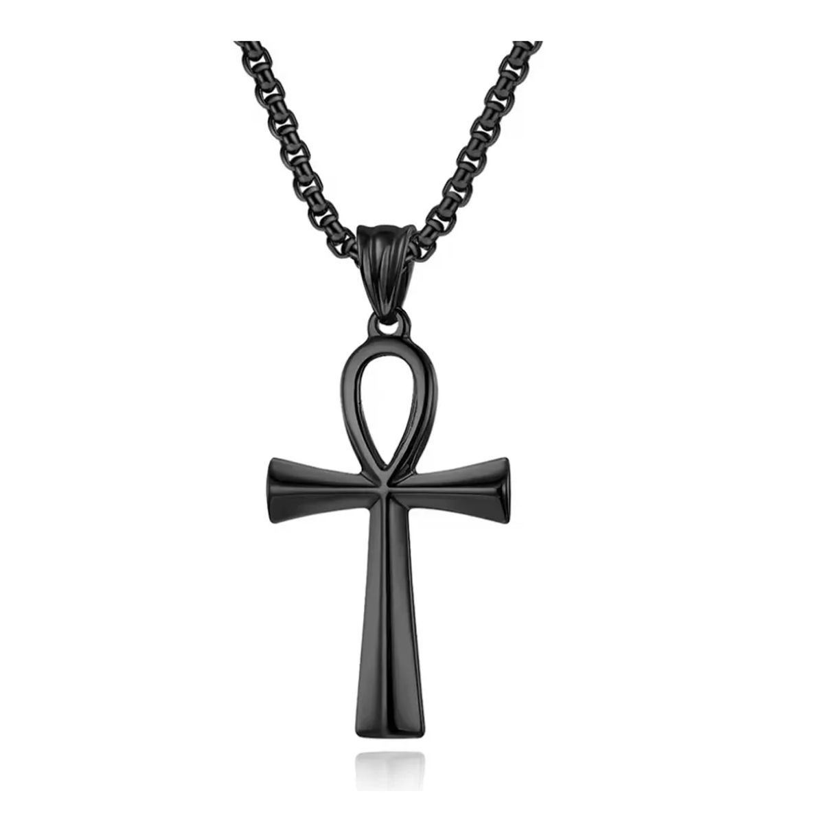 GENERICO - Collar Cruz Egipcia Black Space Hombre Mujer Moda