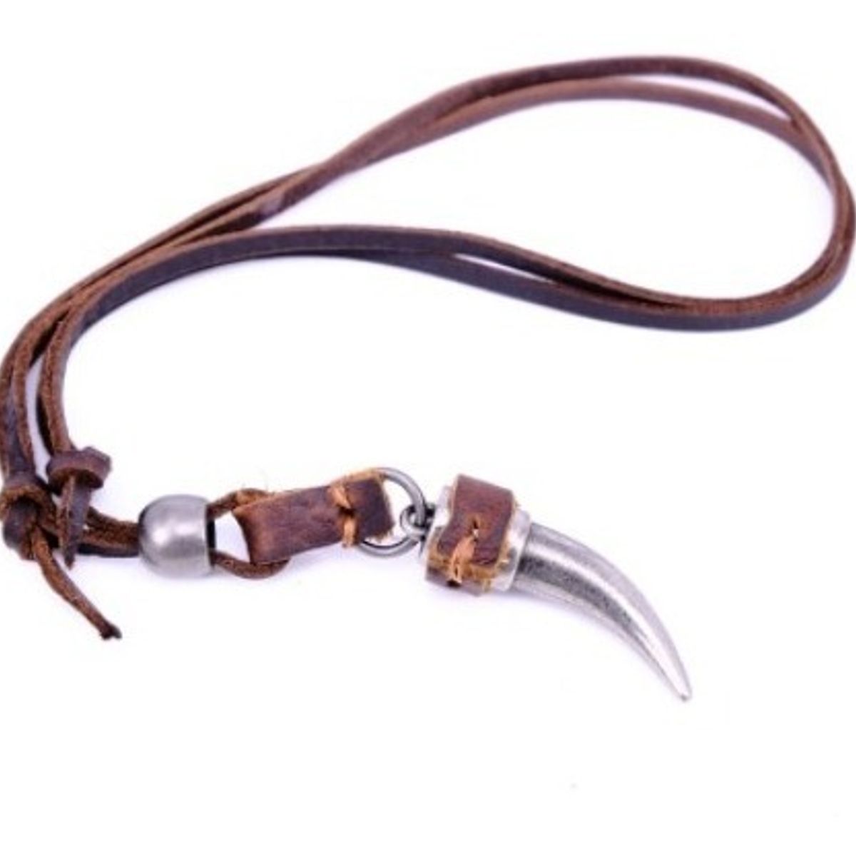 GENERICO - Collar De Cuero Colmillo Hombre Mujer Moda 2020 Il