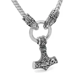 GENERICO - Collar Hombre Acero Martillo Vikingo Royal Madriz