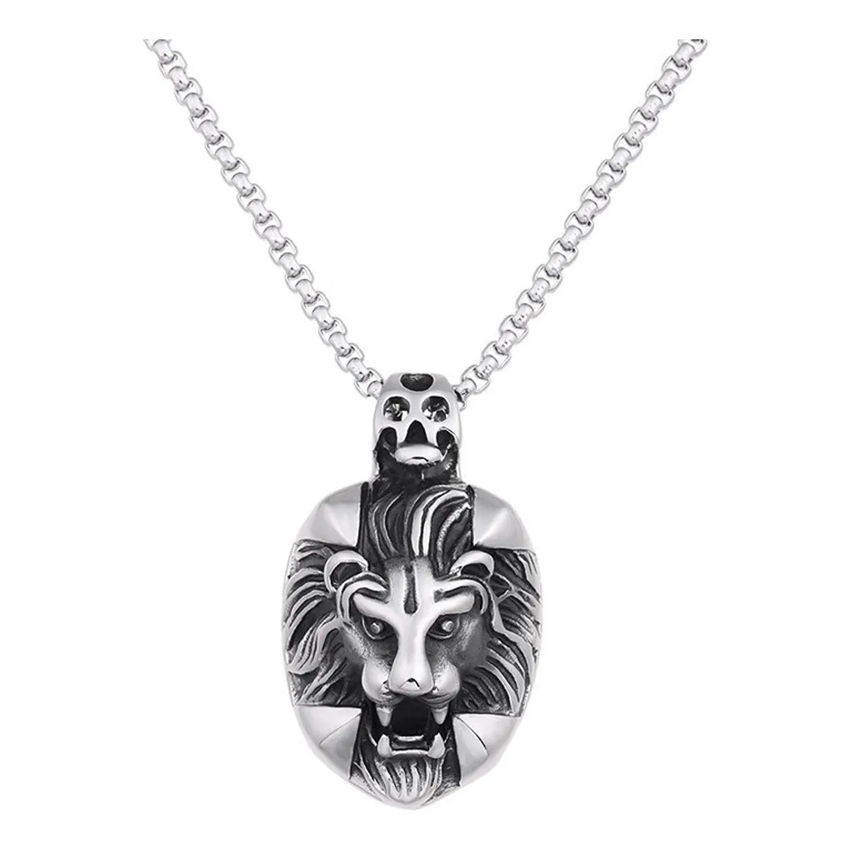 GENERICO - Collar Leon Silver Titan Hombres Caballero Moda 2020