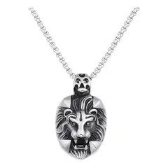 GENERICO - Collar Leon Silver Titan Hombres Caballero Moda 2020