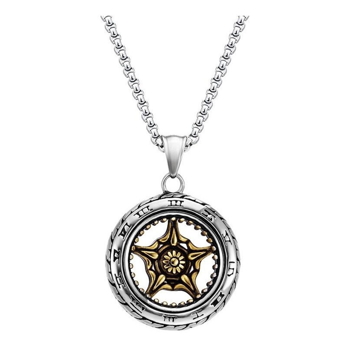 GENERICO - Collar Aro Motocicleta Gold Space Hombre Mujer Moda 2021