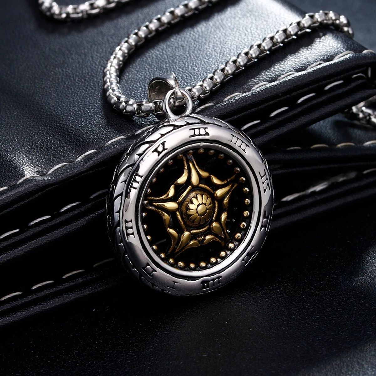 GENERICO - Collar Aro Motocicleta Gold Space Hombre Mujer Moda 2021