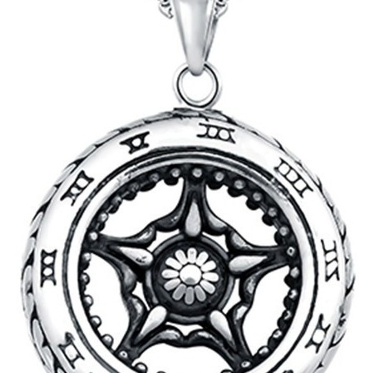 GENERICO - Collar Aro Motocicleta Silver Space Hombre Mujer Moda 2021