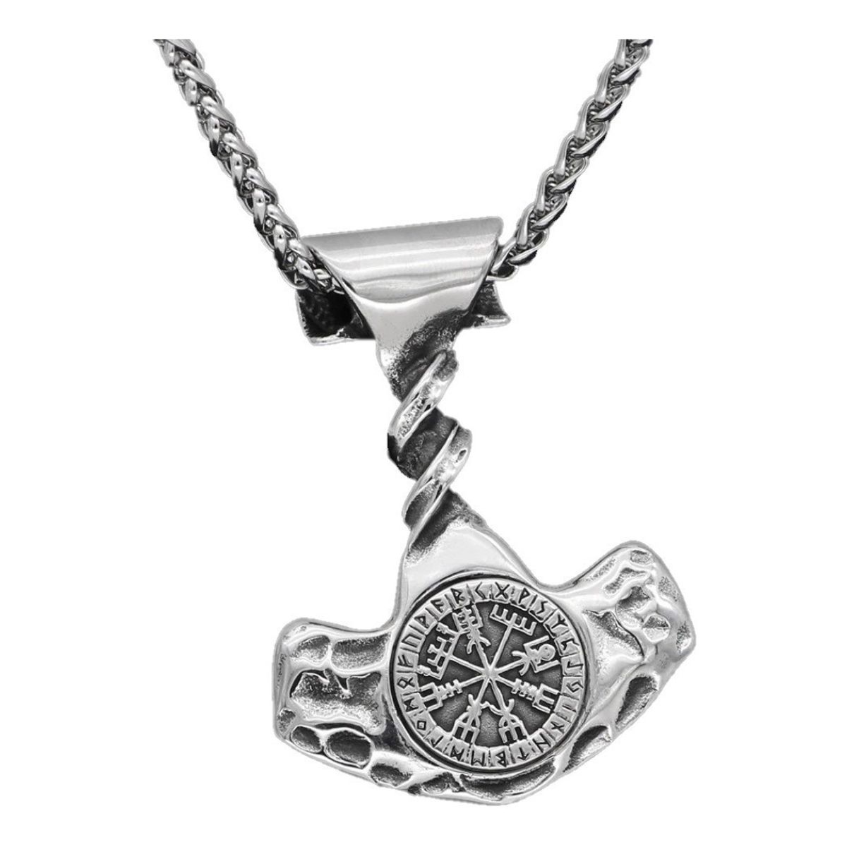 GENERICO - Collar Vikingo Hacha Vegvisir Hombre Moda Masculina 2020