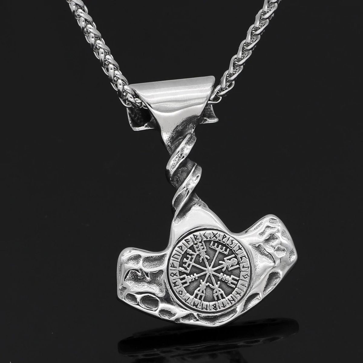 GENERICO - Collar Vikingo Hacha Vegvisir Hombre Moda Masculina 2020