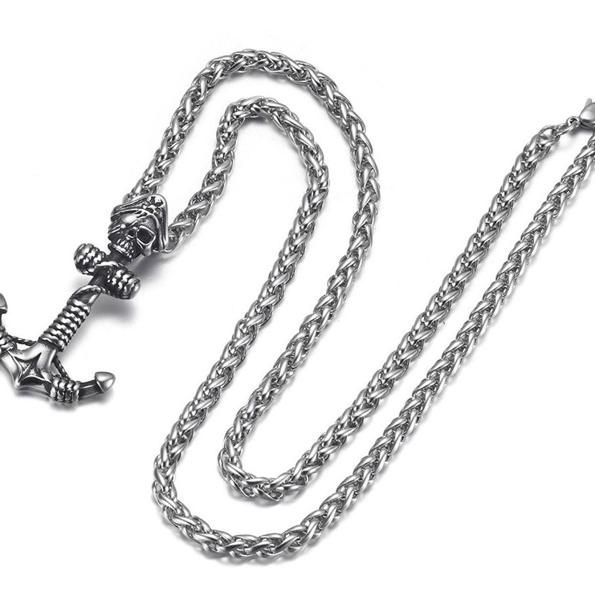 GENERICO - Collar Ancla Calavera Hombre Man Moda Masculina 2021 1